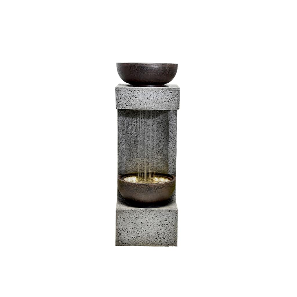 34" H Rainfall Fountain W/Bowl On Top W/LEDs