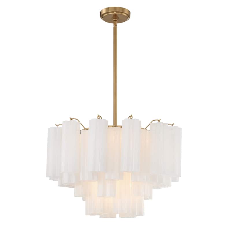 Addis 9 Light Aged Brass Chandelier - 22"W x 14.25"H x 22"D