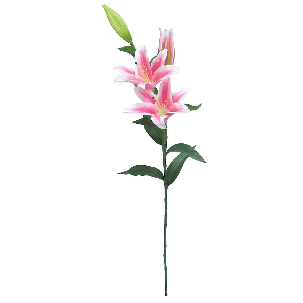 Set of 3 Deluxe Tiger Lily Flower Stem Spray 38in