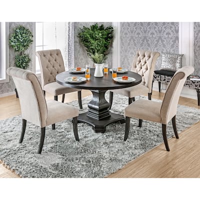 Kaolinovo Contemporary Black Solid Wood 5-Piece Dining Table Set by Copper Grove