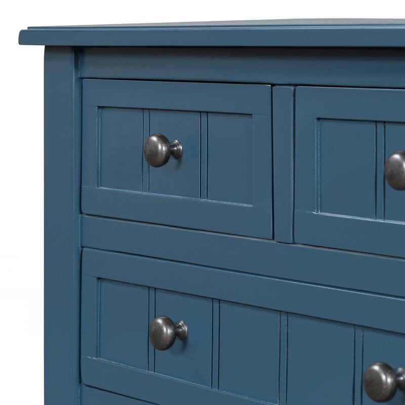 Narrow Console Table, Slim Sofa Table with Three Storage Drawers and Bottom Shelf