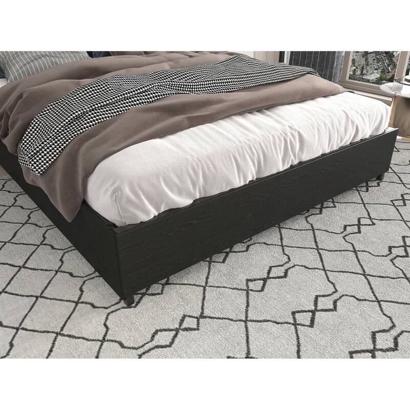 King Bed Frame with Storage Headboard