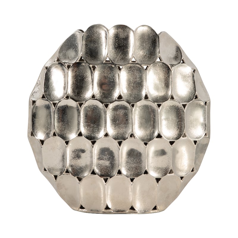 Sagebrook Home Modern Metal Textured Oval Vase