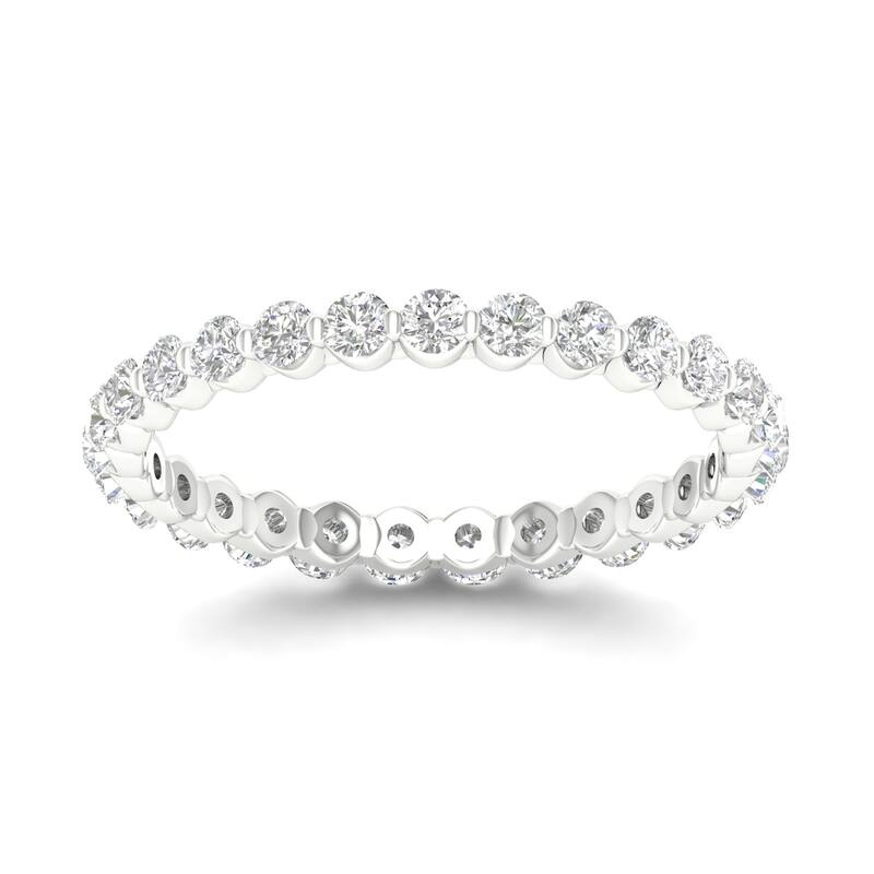 3/4ct TDW Diamond Eternity Wedding Band in 14K Gold for Women - 9 - White