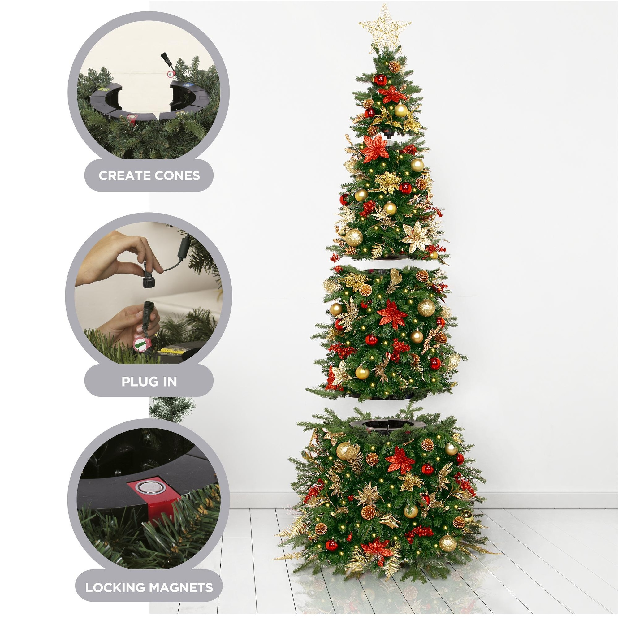 Shop 5 5 Pre Lit Pre Decorated Gold And Silver Artificial