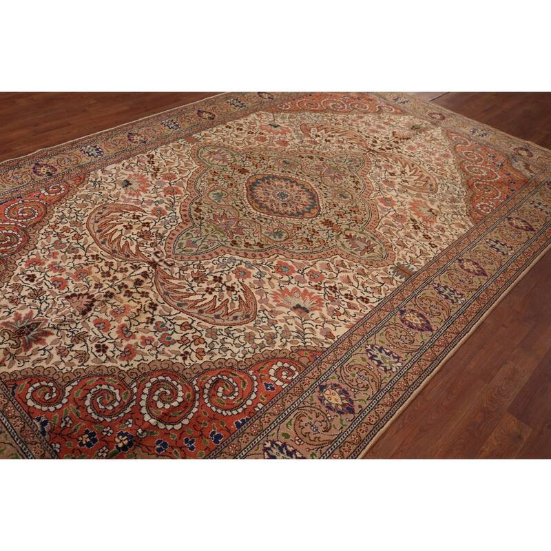 Vegetable Dye Anatolian Turkish Vintage Rug Hand-Knotted Wool Carpet - 6'8" X 10'5"
