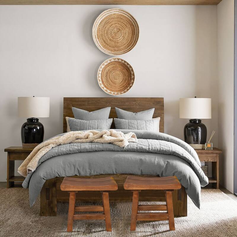 Home Soft Things Old Pine Wood Stool 20"x14"x18.5"H