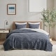 preview thumbnail 1 of 26, INK+IVY Pomona 3 Piece Embroidered Cotton Quilt Set Navy - King - Cal King