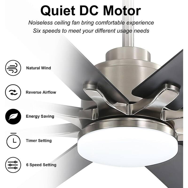 Modern Ceiling Fan With Light Smart Life APP Remote Control Timer For Alexa Google Bedroom Farmhouse