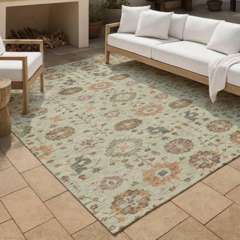 Machine Washable Indoor/ Outdoor Global Durango Chantille Rug - Celery - 8' x 10'