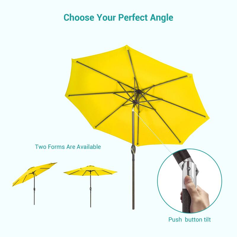 Bonosuki 9ft Patio Umbrella Market Table Umbrella with Tilt and Crank