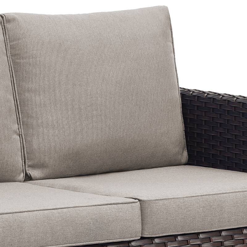 Gymojoy 3-Piece Wicker Outdoor Sofa Ottoman Set