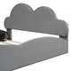 preview thumbnail 8 of 27, Queen Cloud Headboard Upholstered Bed with Rounded Footboard and Storage Pocket, Grey