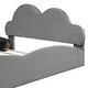 preview thumbnail 8 of 27, Queen Size Cloud-Shaped Headboard Upholstered Platform Bed with Rounded Footboard and Convenient Pocket for Storage, Grey