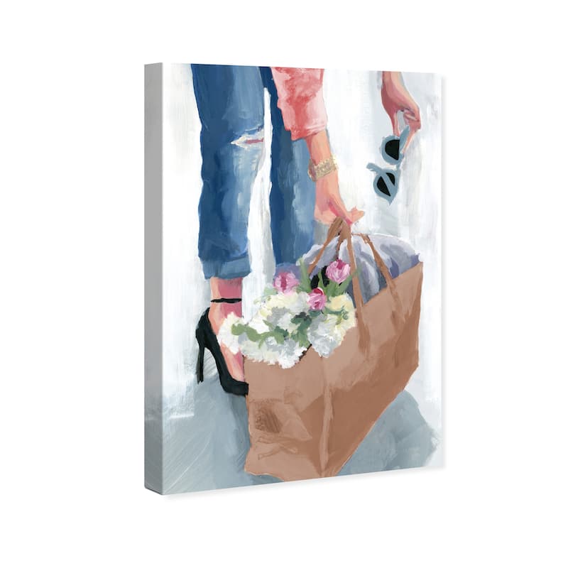 Wynwood Studio Canvas Fashion and Glam Spring Casual Fridays Blue and Light Blue Glam Wall Art Canvas Print