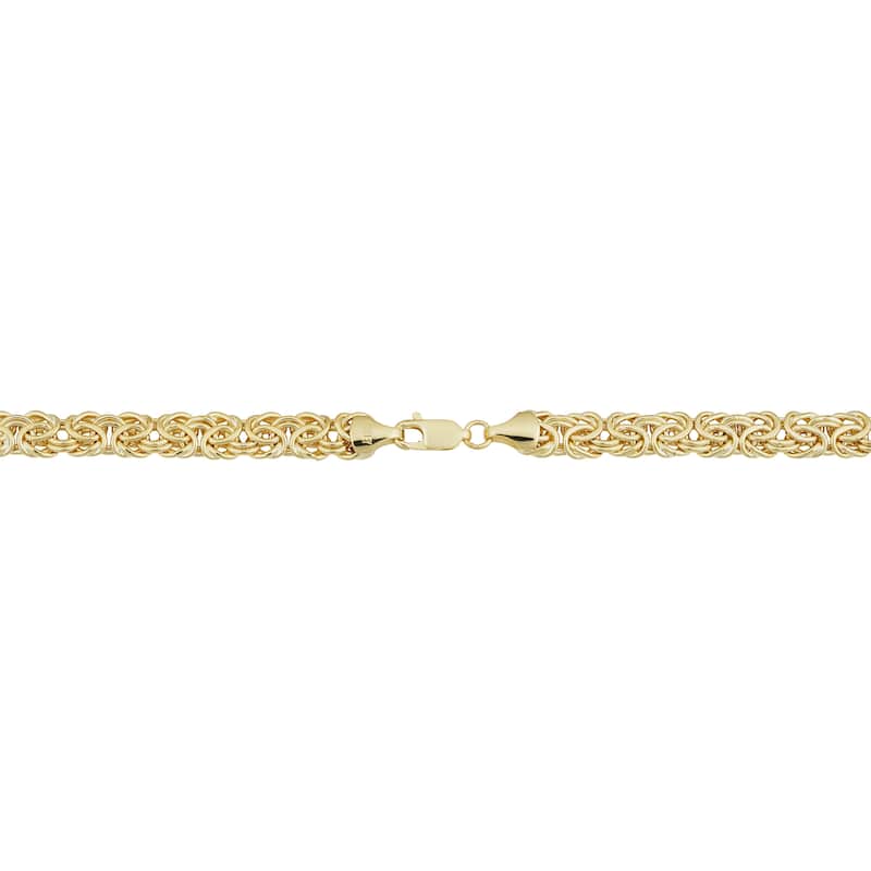 14k Yellow Gold Filled 6 mm Byzantine Link Chain Necklace (18 or 20 inches)