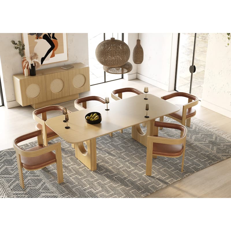 Nova Domus Oshana Modern White Oak Dining Table