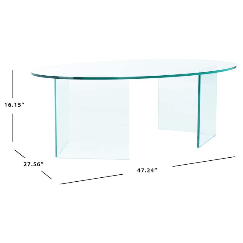 SAFAVIEH Beda Tempered Glass Coffee Table - 47" W x 28" D x 16" H - 47Wx28Dx16H