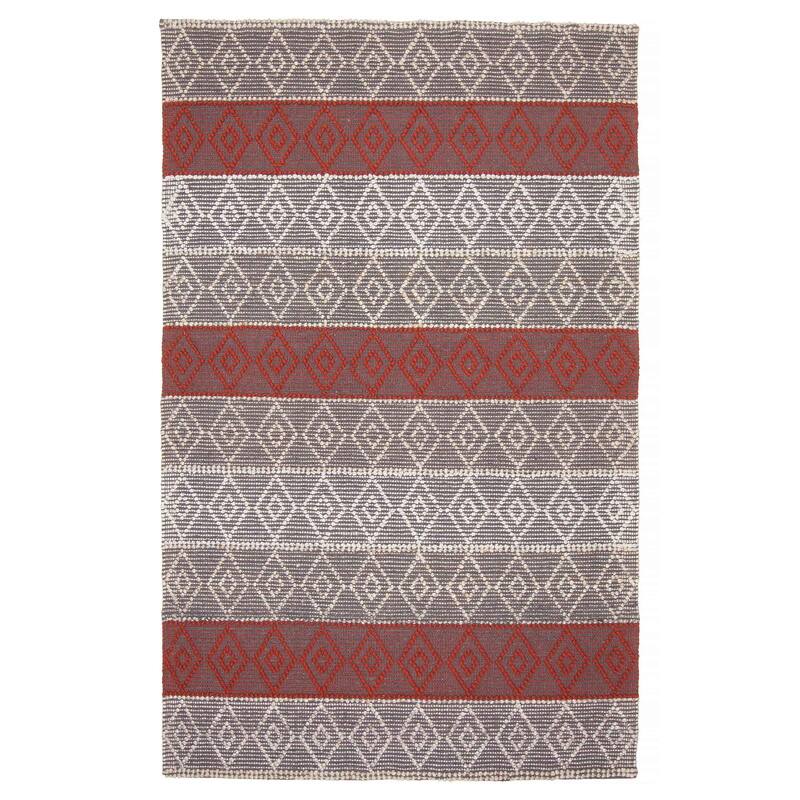 ECARPETGALLERY Braid weave Sienna Grey Wool Rug - 5'0 x 7'10 - Dark Grey - 5'0 x 7'10