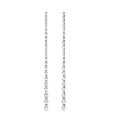 Marquee 2 1/4 CTW Diamond Dangle Earrings in 14K White Gold
