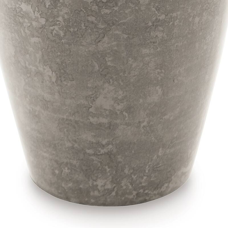 Lery Flower Vase Home Decor, Tapered Neck, High Gloss Gray Metal Finish