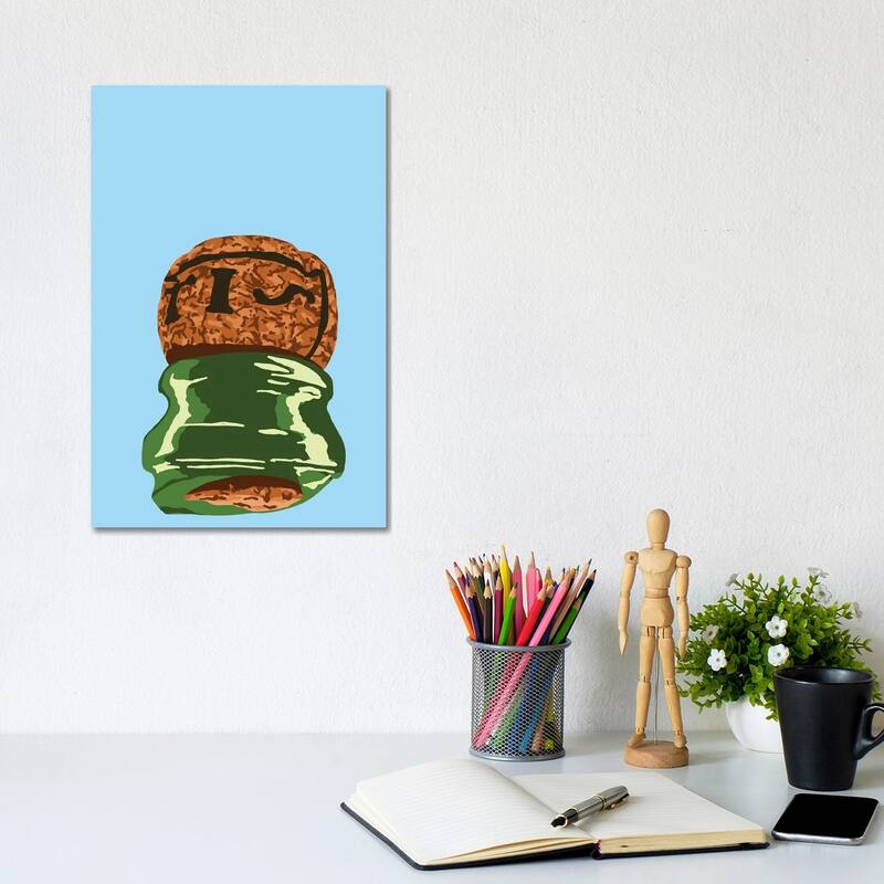 iCanvas "Sabrage Champagne Cork" by Jaymie Metz Canvas Print - 12x8x0.75