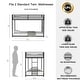 preview thumbnail 3 of 6, Twin over Twin Metal Bunk Bed with Ladders and Full-Length Guardrails