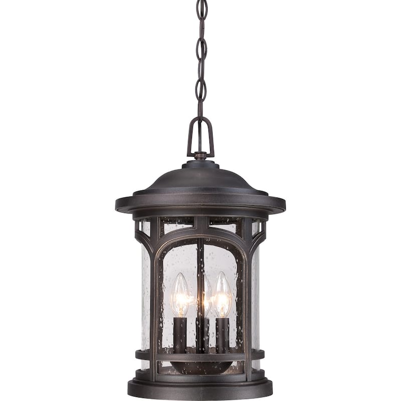 Palladian Bronze Three Light Outdoor Hanging Lantern from the Marblehead Collection - Palladian Bronze