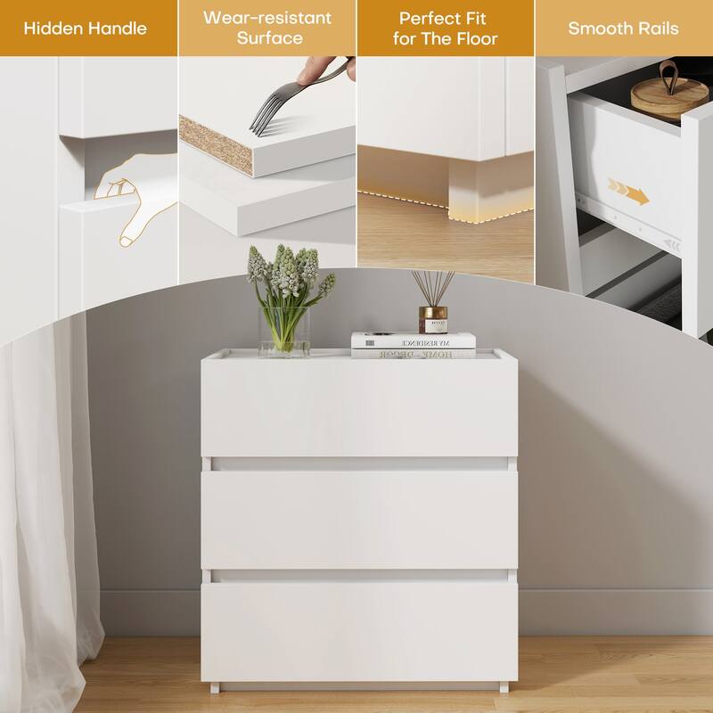 23.62"W Wood 2-Drawer Nightstand
