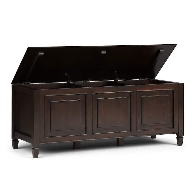 WYNDENHALL Hampshire SOLID WOOD 51 inch Wide Traditional Storage Bench Trunk - 51 W x 18 D x 20.75 H