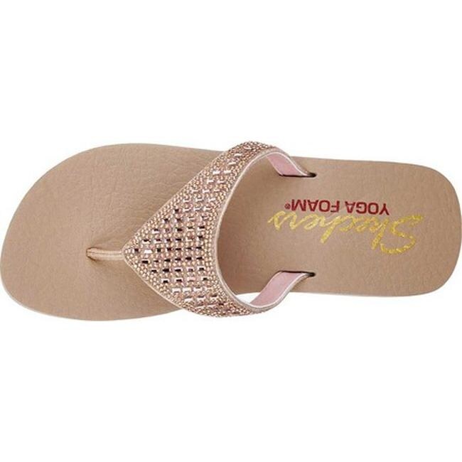 skechers rose gold flip flops