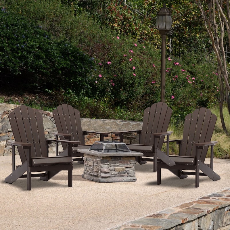 Clihome Outdoor Patio Slat HIPS Adirondack Chair