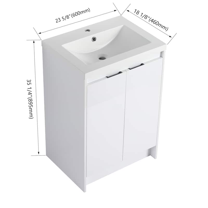 Freestanding Bathroom Vanity With Resin Sink