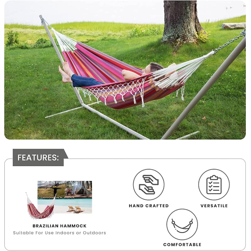 Brazilian Patio Hammock Cotton Outdoor Swing Chair