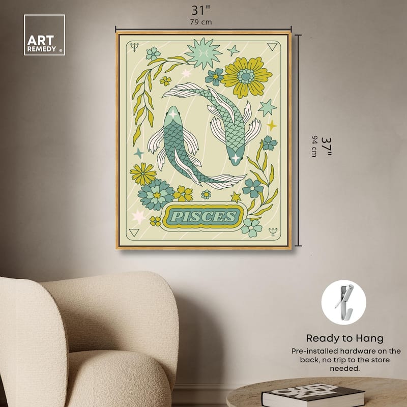 Pisces Stars Card Canvas by Art Remedy