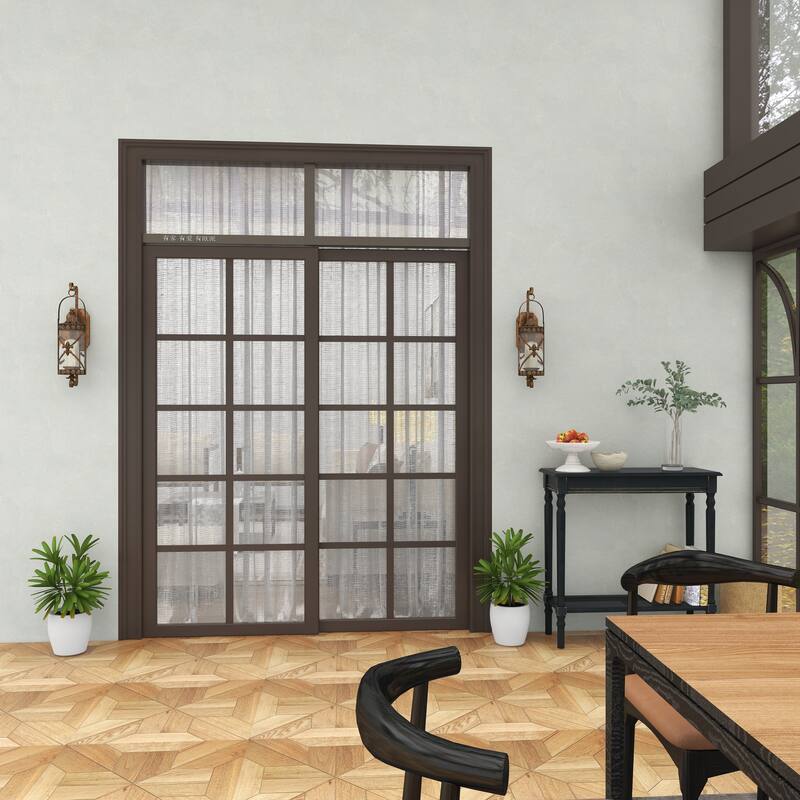 Bronze Metal Suspended Studded Fleur De Lis Wall Sconce with Scroll Details - 7 x 6 x 20