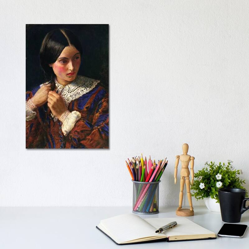 iCanvas "Only a Lock of Hair, c.1857-58 " by Sir John Everett Millais Canvas Print - 12x8x0.75