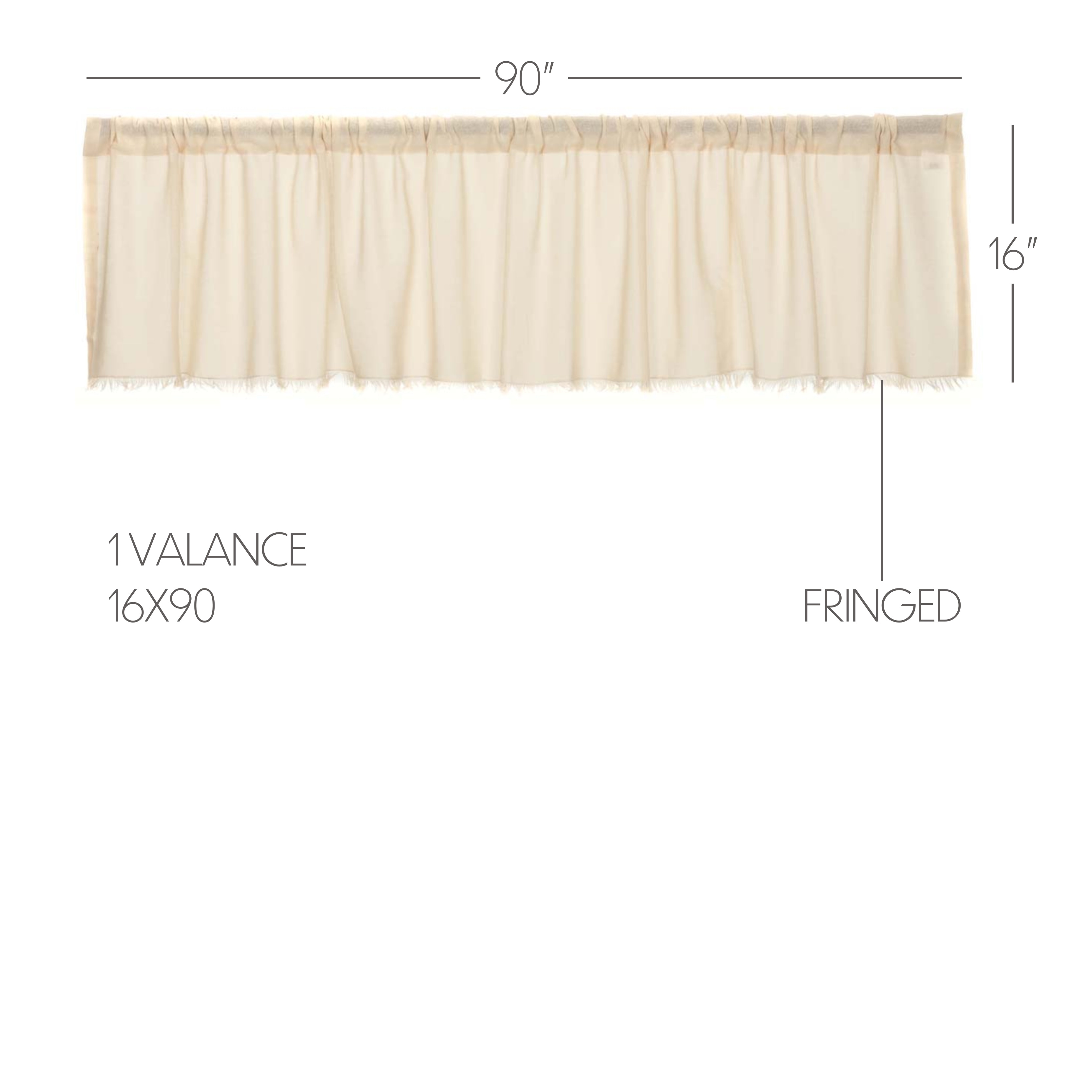 tobacco cloth valances Curtains The airy Tobacco Cloth Fringed Valance