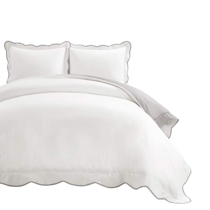 Lush Decor Coastal Chic Scallop Edge Duvet 3 Piece Set