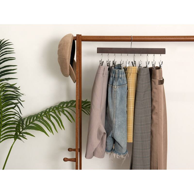 2-pack Hat Rack, Multi-Use Pants Hangerb with 10 Adjustable Stainless Steel Clips