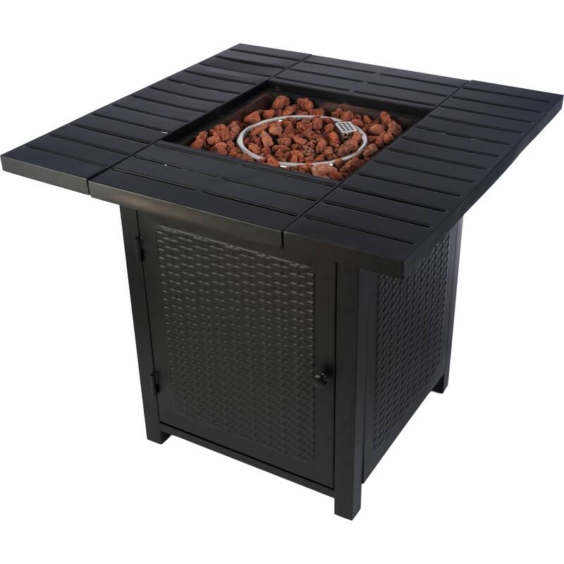 Pure Garden 30-Inch Propane Fire Pit - 50,000 BTU Outdoor Fire Table, Brown