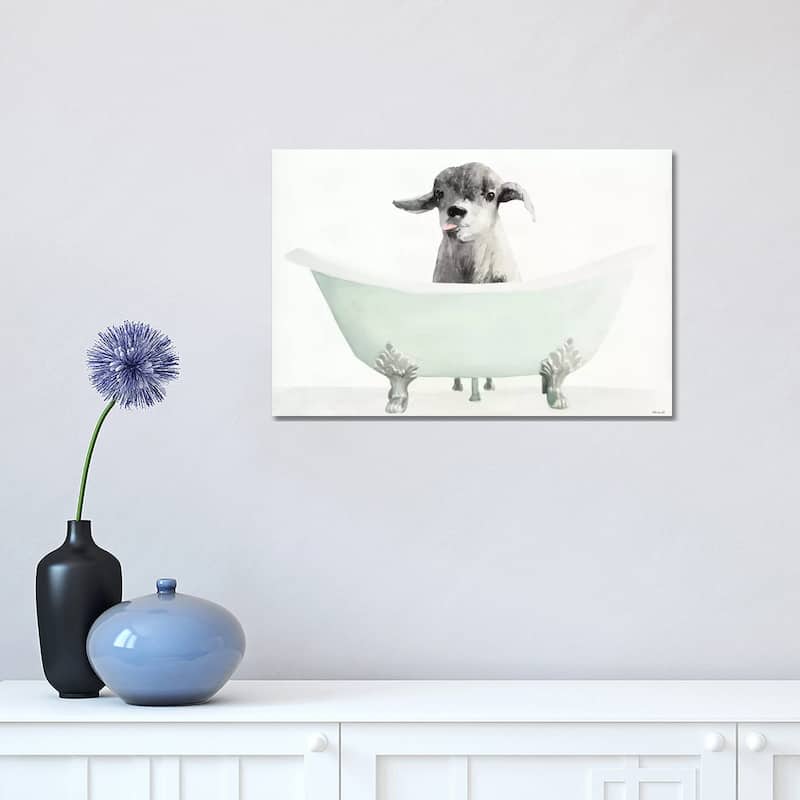 iCanvas "Vintage Tub with Goat" by Stellar Design Studio Canvas Print - 12x18x1.5