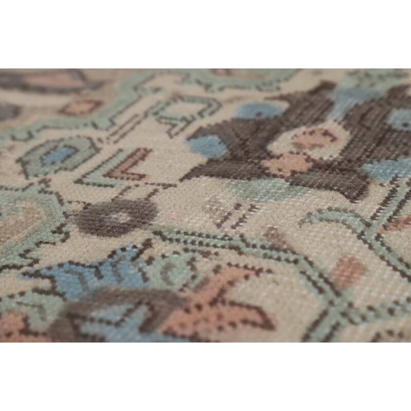 Geometric Tabriz Persian Area Vintage Rug Handmade Wool Carpet - 7'10"x 11'1"