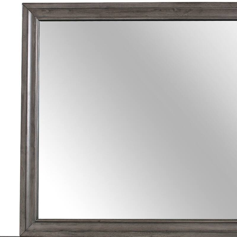 HomeRoots 37" Gray Wood Framed Accent Mirror - 47' X '37' X '1