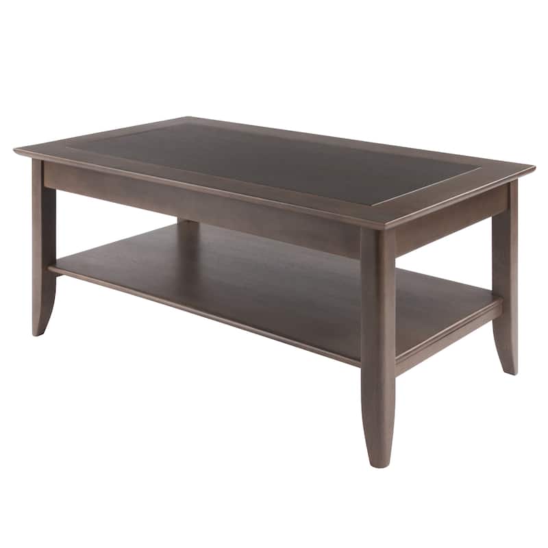 40" Oyster Gray Coffee Table with Shelf