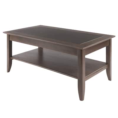 40" Oyster Gray Coffee Table with Shelf