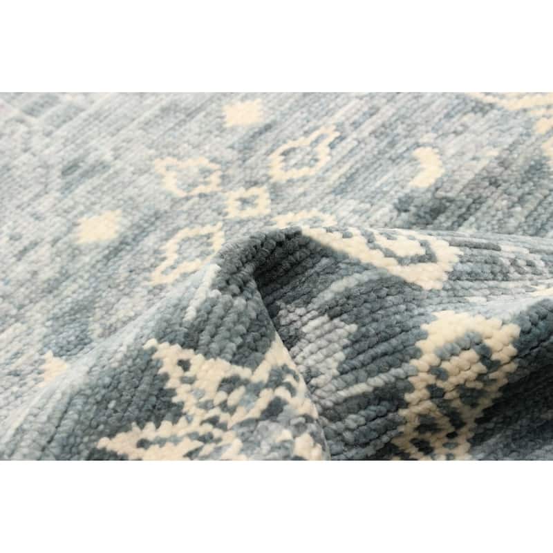 ECARPETGALLERY Hand-knotted Mystique Dark Grey Wool Rug - 2'4 x 9'11