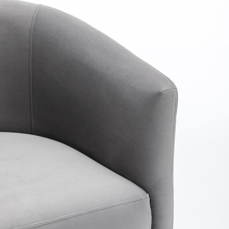 SEYNAR Modern Velvet Accent Chair, Upholstered Barrel Chair with Unique Solid Base for Living Room Soft Club Chair Set of 2