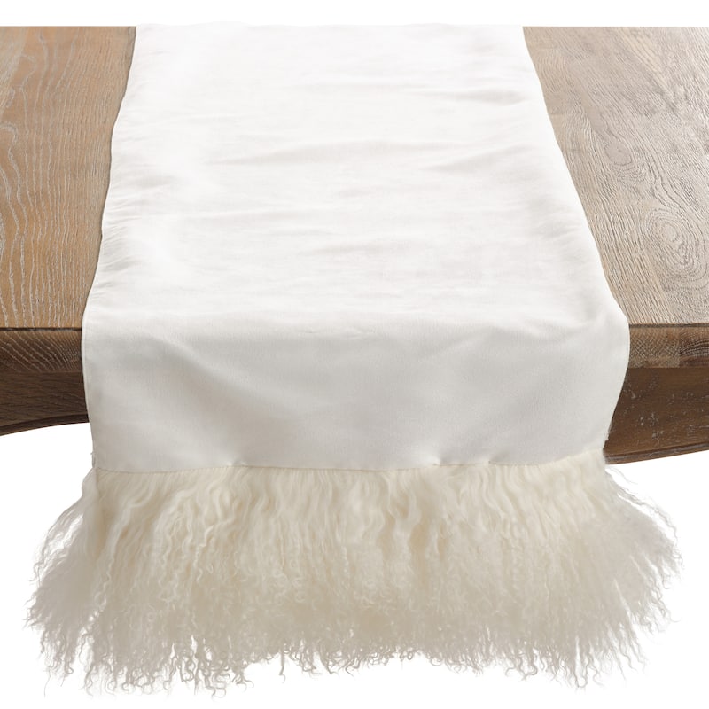 Mongolian Lamb Fur Table Runner