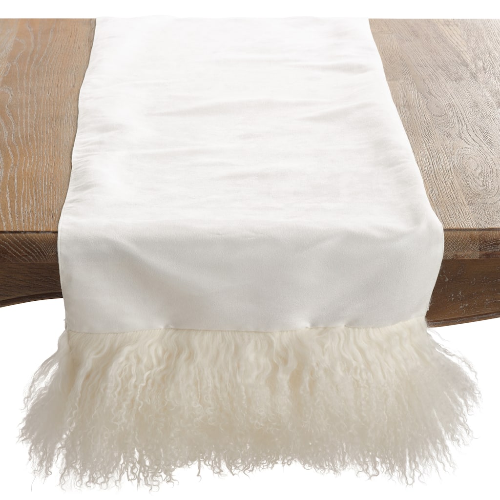 Mongolian Lamb Fur Table Runner